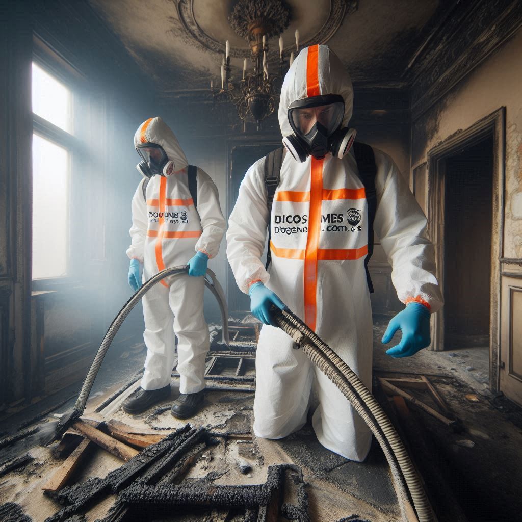 Limpieza especializada tras incendio en Viladecans