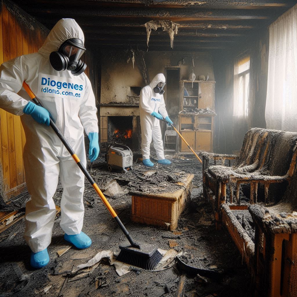 Limpieza integral tras incendio en El Prat de Llobregat