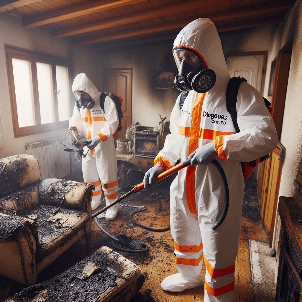 Limpieza y restauración post incendio en Vilafranca del Penedès