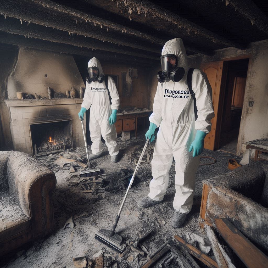 Servicios de limpieza tras incendios en Esplugues de Llobregat